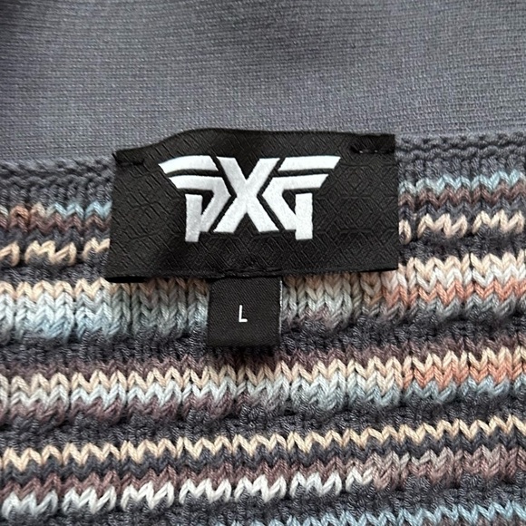 PXG Women’s Open Knit Striped Cardigan in Multi Gray Sz L - Picture 11 of 12